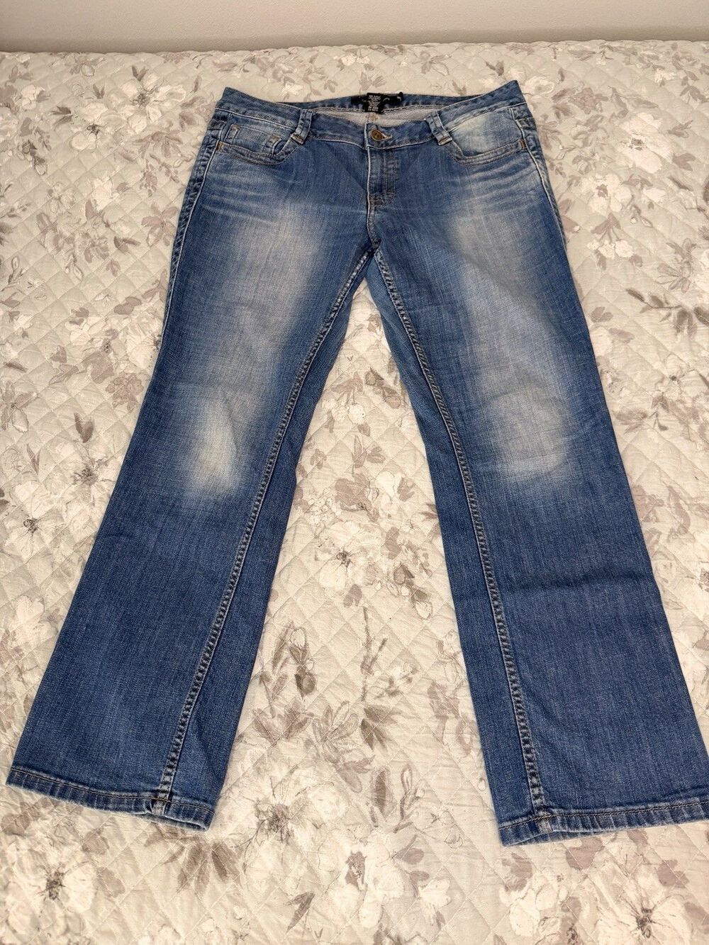 Calvin Klein Jeans Womens Bootcut Denim Stretch Med Wash Flap Pocket Jeans Sz 10